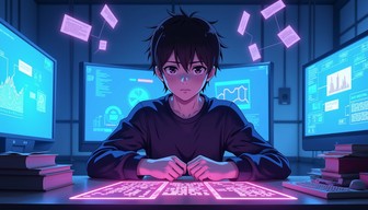 Free Cyber Study Session Image - Anime, Futuristic, Student | Download ...