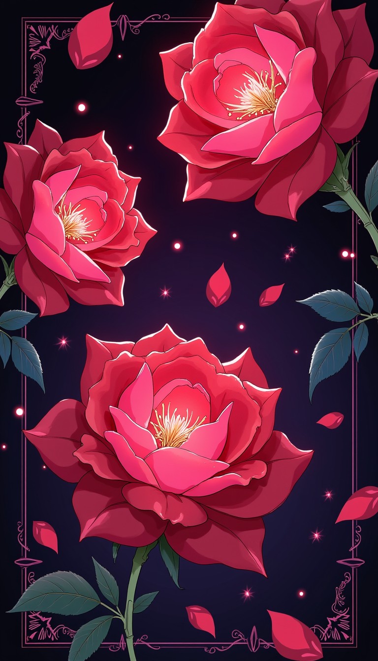 Old Anime Spring Roses Free Crimson Rose Magic Image - Roses, Crimson, Anime | Download at ...
