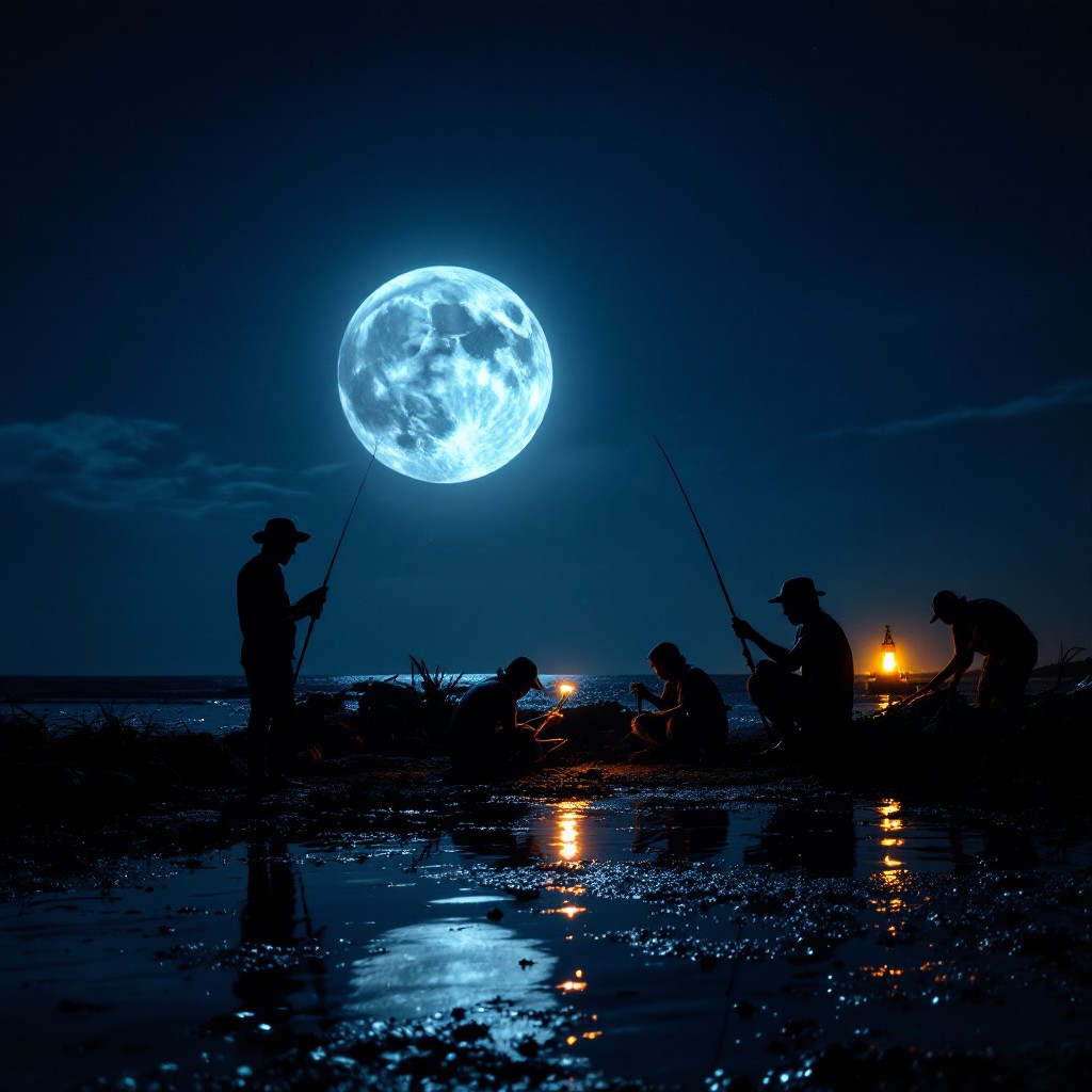 Moonlight Catching Free Moonlit Night Fishing Image - Moonlight, Fishing, Nighttime ...