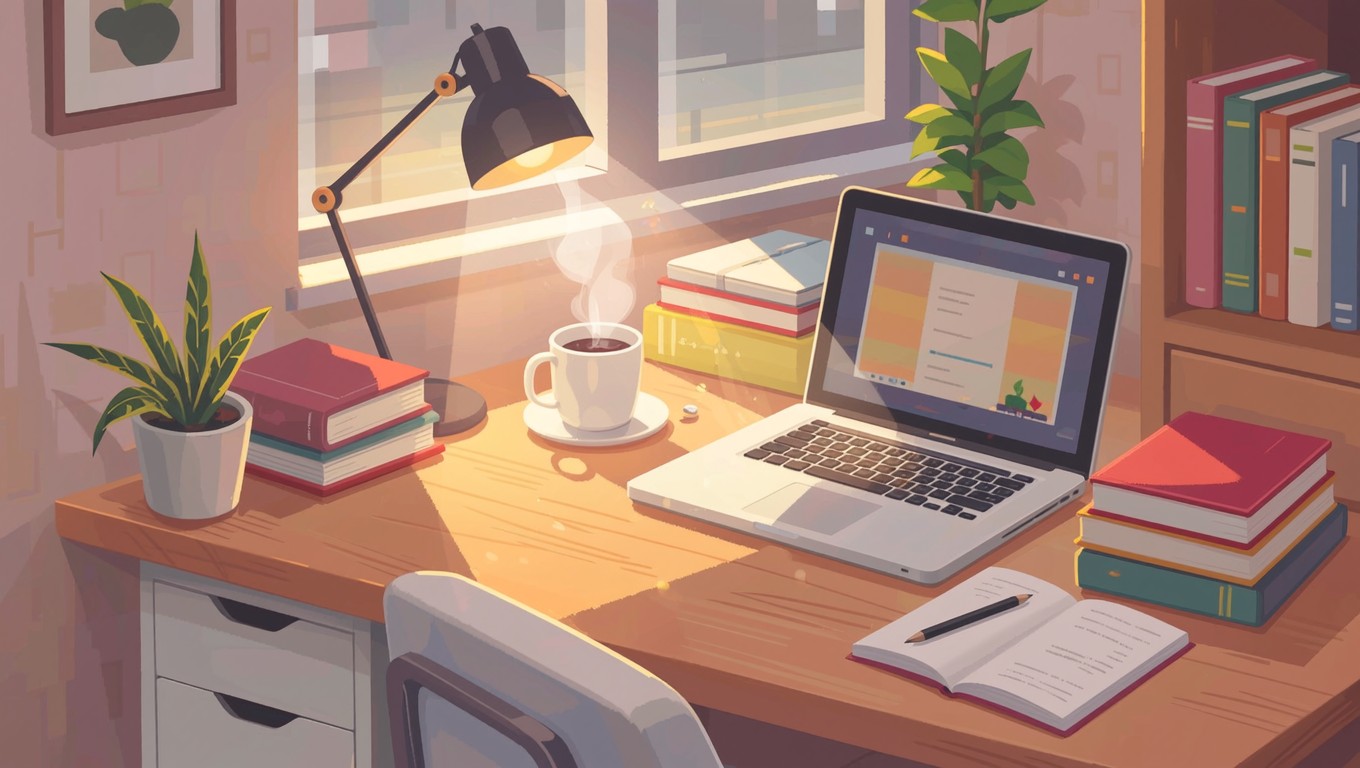 Free Cozy Study Workspace Image - Pixel, Lofi, Study | Download at ...