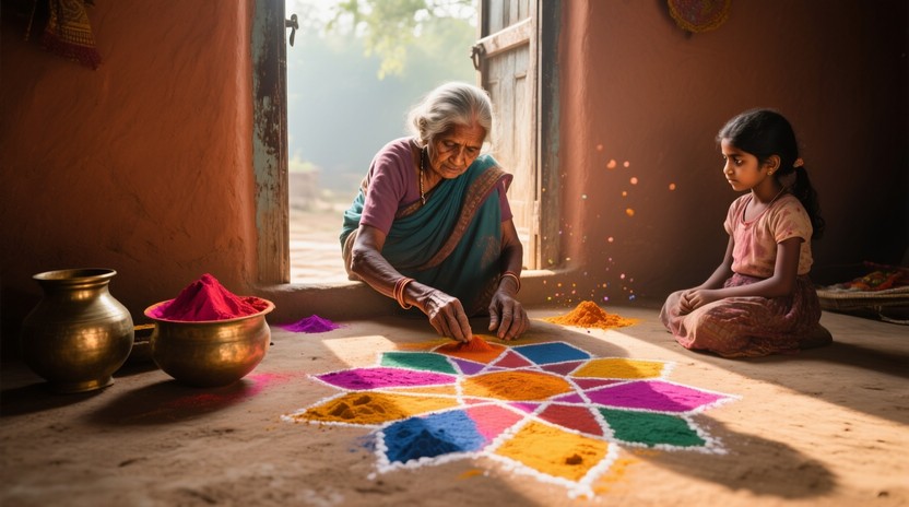 Creating A Rangoli Free Creating colorful rangoli Image - Rangoli, Creativity, Tradition ...