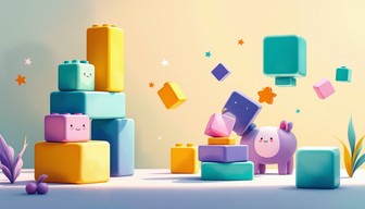 Free Magical Floating Blocks Image - Blocks, Geometric, Playful ...