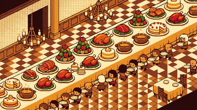 Free Pixel Buffet Spread Image - Pixel, Buffet, Food | Download at ...