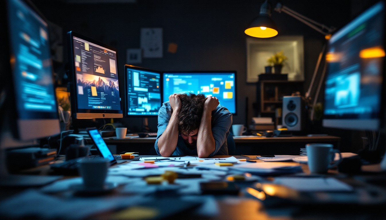 Burnout Computer Free Digital Burnout Blues Image - Burnout, Workspace, Screens ...