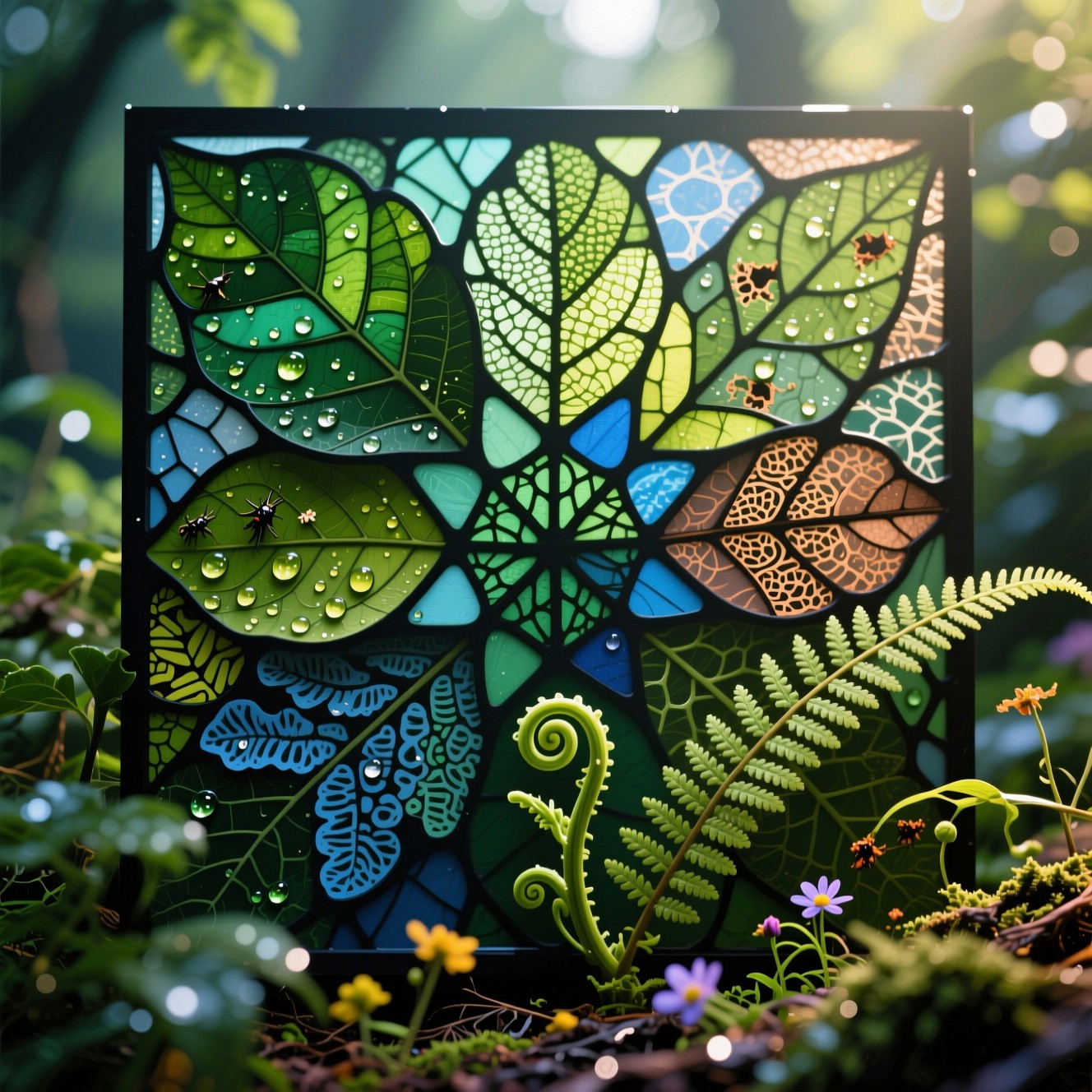 Free Botanical Stained Glass Image - Leaves, Stainedglass, Botanical ...
