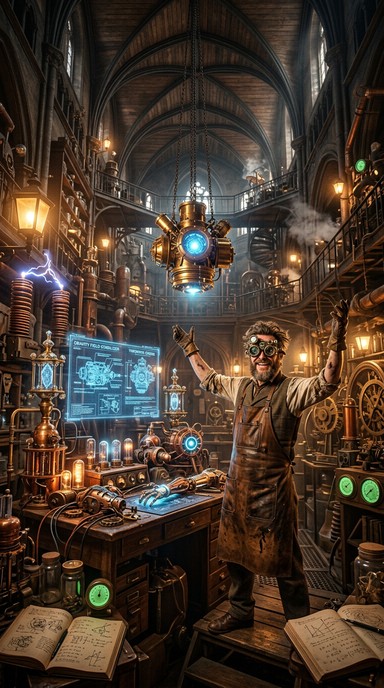 Free Steampunk Inventor Genius Image - Steampunk, Inventor, Workshop ...