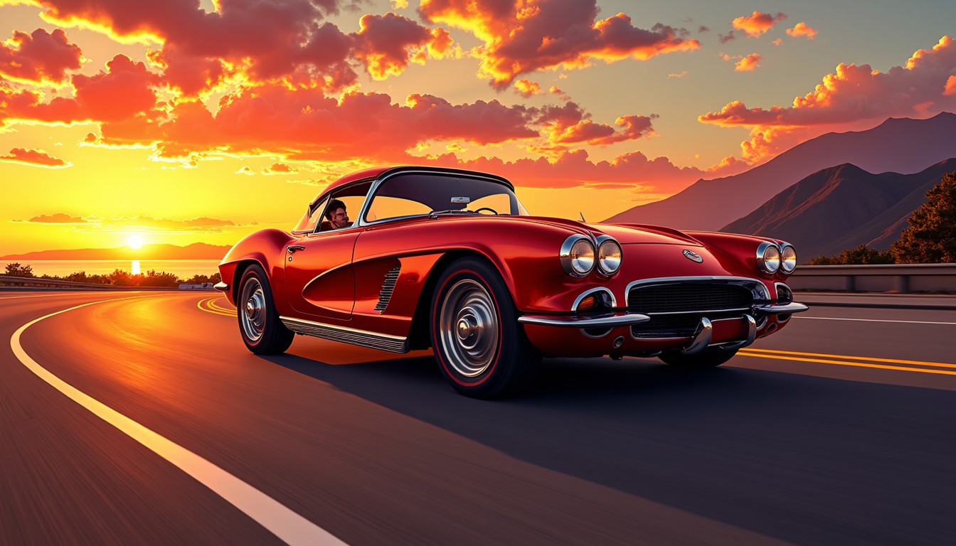 Free Classic Sunset Cruise Image - Corvette, Stingray, Classic ...