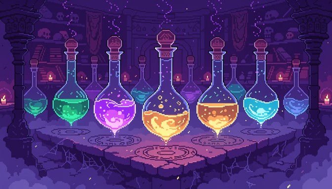 Free Mystical Pixel Potions Image - Alchemy, Potions, Pixel | Download ...