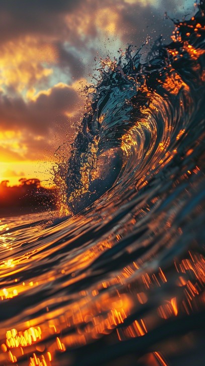 Free Sunset Wave Beauty Image - Ocean, Sunset, Wave | Download at StockCake