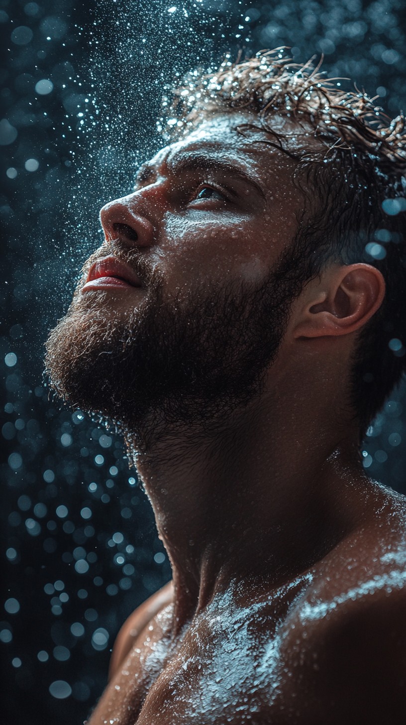 Free Man in Rain Image - Man, Rain, Beard | Download at StockCake