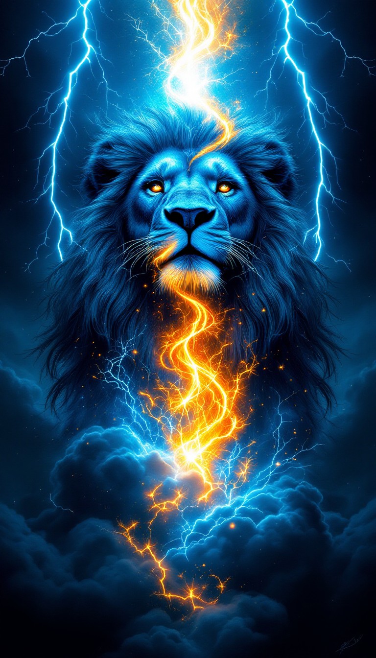 Free Lightning Lion Power Image - Lion, Lightning, Flame | Download at ...