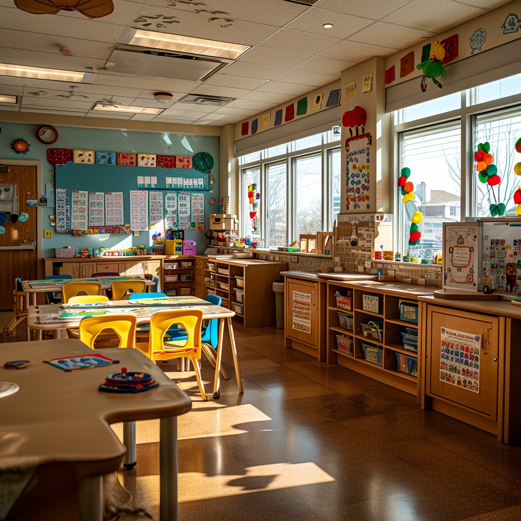Free Sunlit Classroom Interior Image - Classroom, Education, Elementary ...