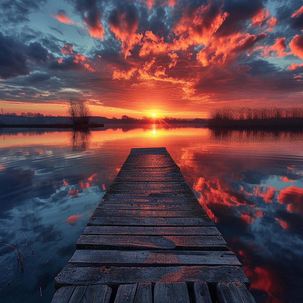 Free Sunset Pier View Photo - Sunset, Pier, Lake | Download at StockCake