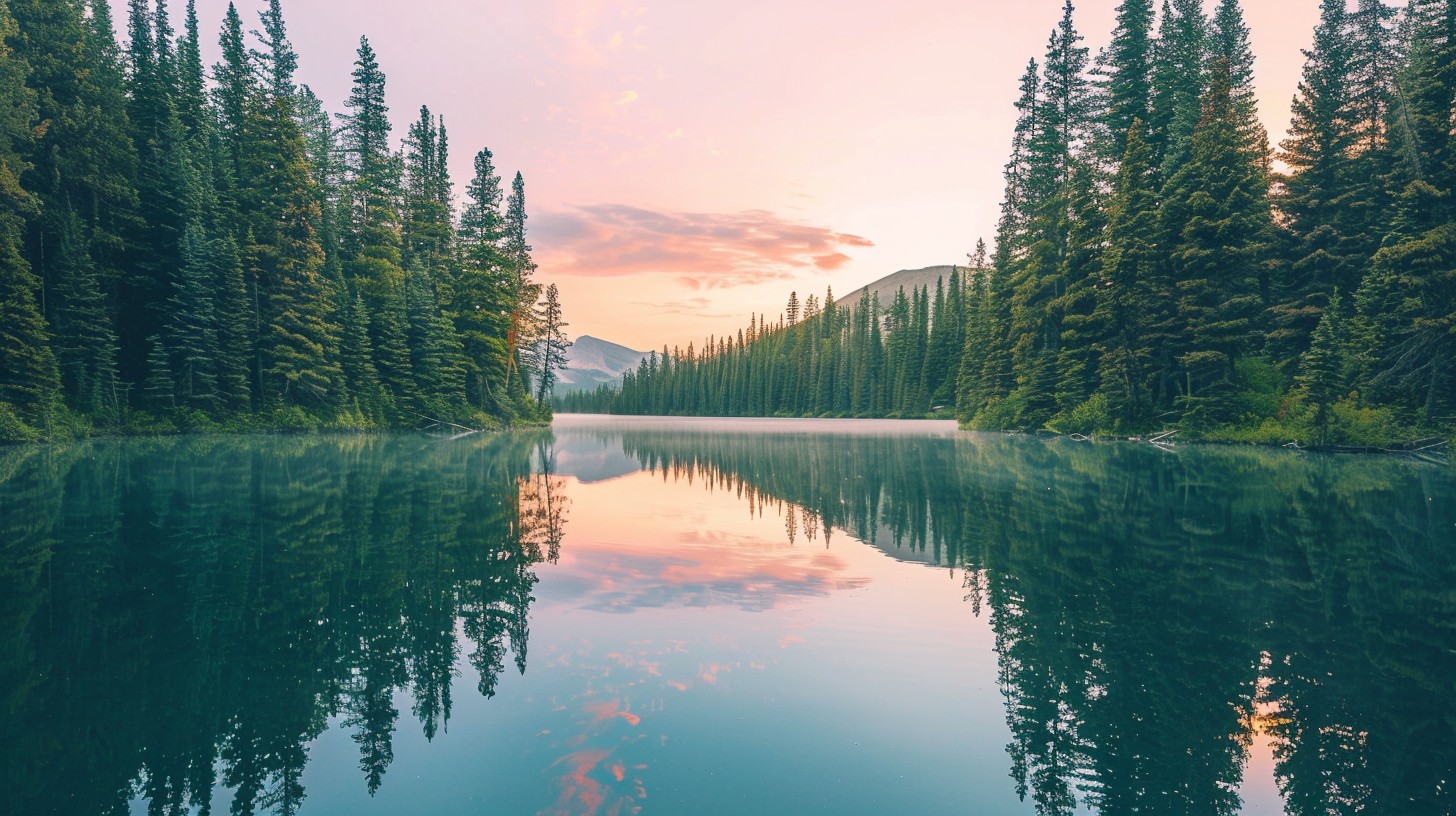 Free Serene Lake View Image - Lake, Sunset, Trees | Download at StockCake