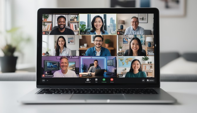 Team Video Connect Free Global Team Connected Image - Videoconference, Remote, Teamwork ...