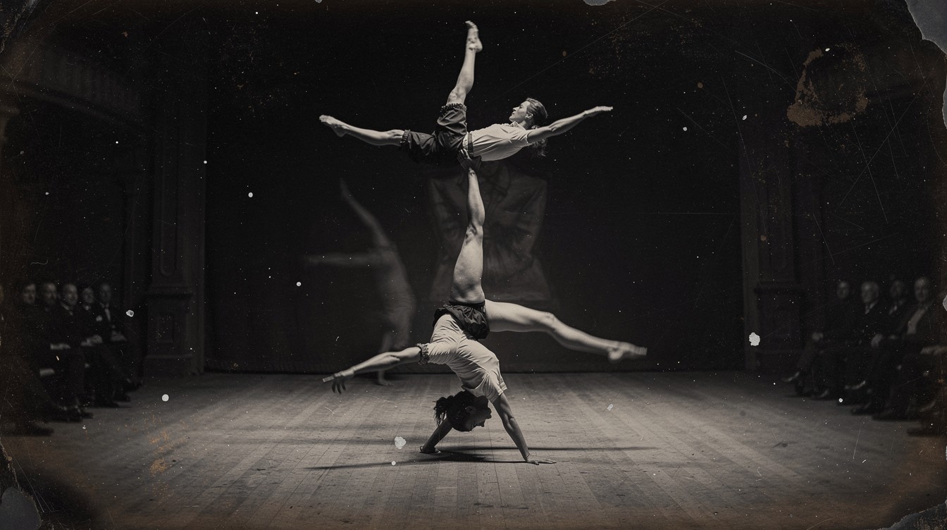 Free Ghostly Acrobats Perform Image - Acrobats, Daguerreotype, Vintage ...