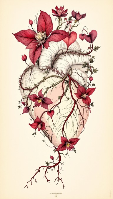 Free Flowering Heart Anatomy Image - Botanical, Heart, Anatomy ...