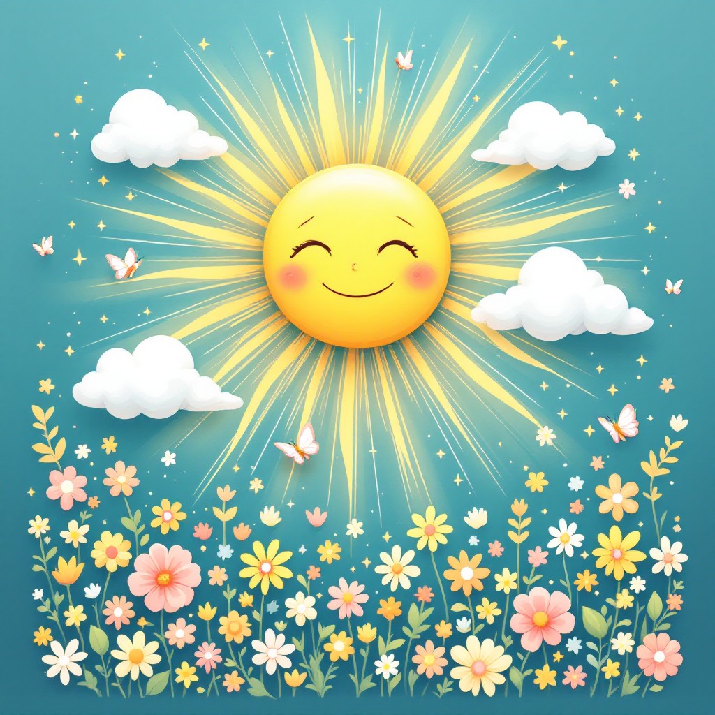 Friday Sunshine Spring Free Sunshine Meets Spring Image - Sun, Flowers, Butterflies | Download ...