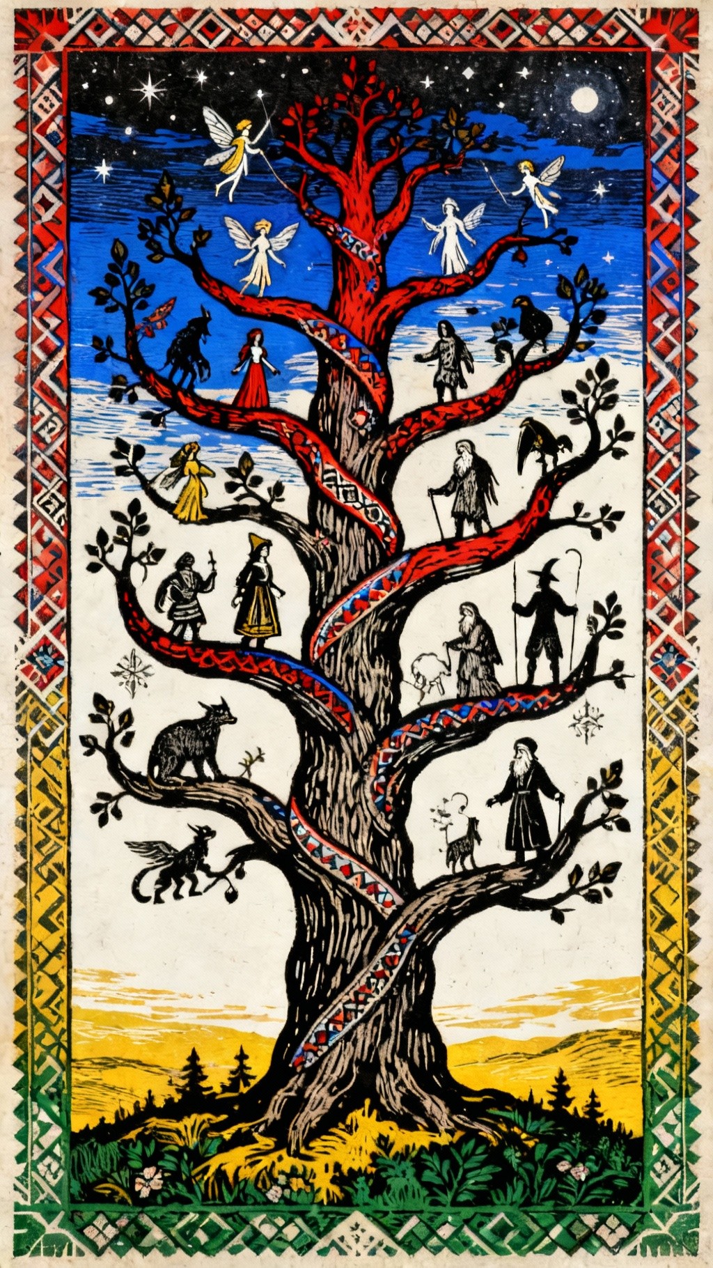 Free Mystical World Tree Image - Folklore, Woodcut, Tree | Download at ...