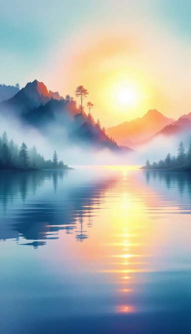 Free Tranquil Water Reflection Image - Watercolor, Reflection ...