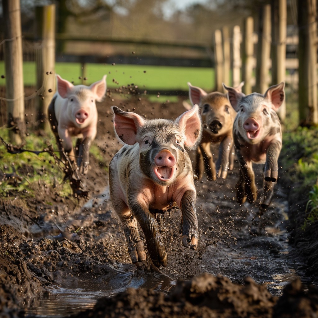 Free Pigs Enjoying Mud Image - Pigs, Mud, Running | Download at StockCake