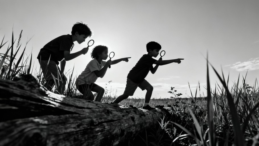 Explorers Working Together Free Young Nature Explorers Image - Children, Nature, Exploration ...