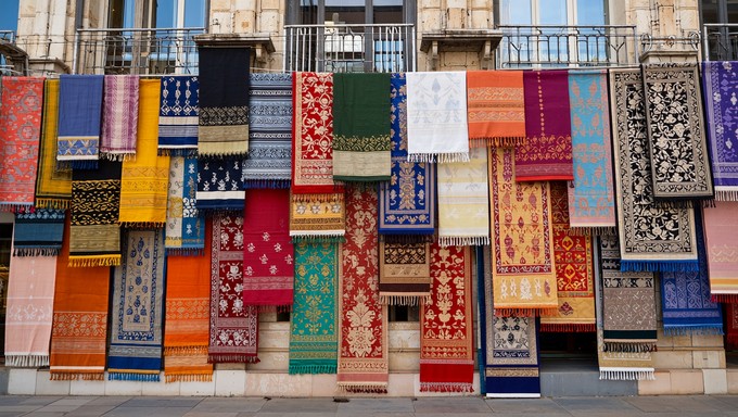 Impressive Textiles Examples Free Vibrant Textile Display Image - Culture, Textiles, Handicraft ...