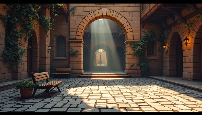 Free Medieval Courtyard Light Image - Medieval, Courtyard, Archway ...