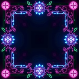 Neon Cod Border Free Neon Ritual Border Image - Neon, Cyberpunk, Border | Download at ...