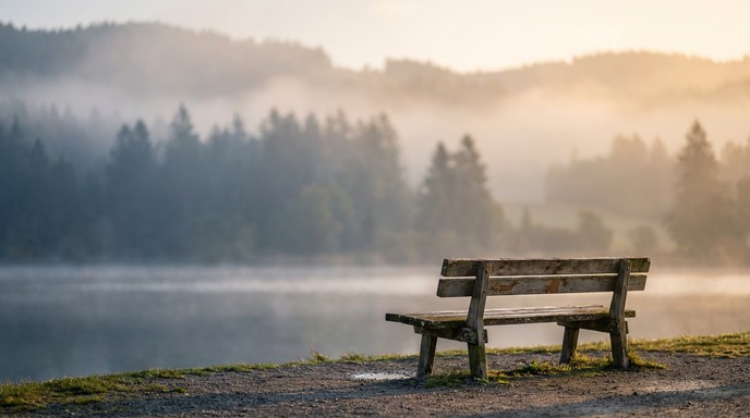 Solitude Setting Bench Free Peaceful Morning Solitude Image - Bench, Nature, Fog | Download at ...
