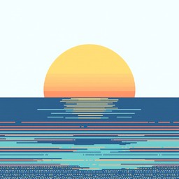 Free Pixelated Ocean Sunset Image - Pixel, Sunset, Ocean | Download at ...