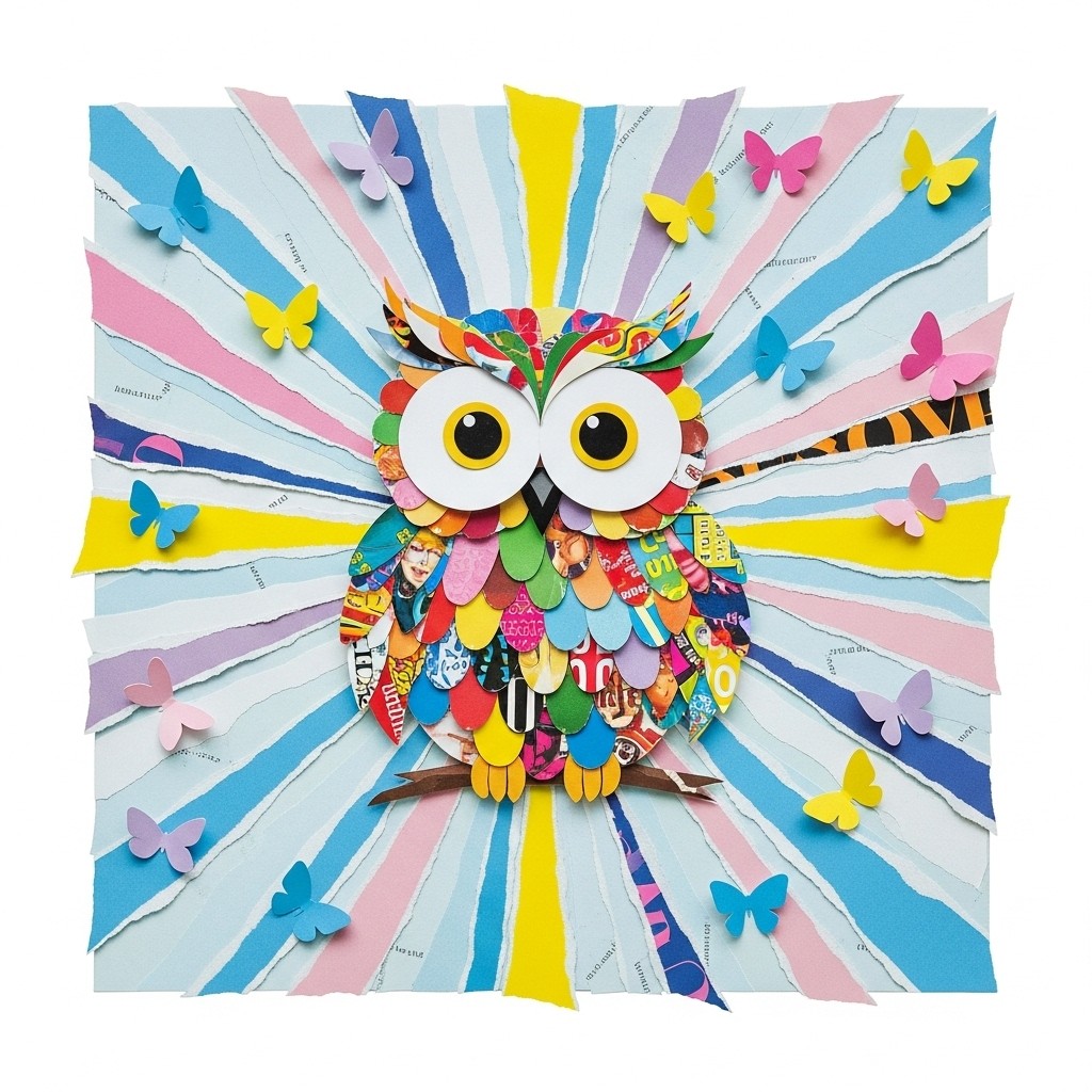 Free Colorful Collage Owl Image - Owl, Collage, Colorful | Download at ...
