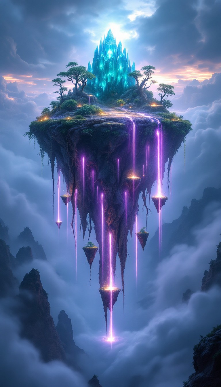 Free Floating Crystal Paradise Image - Fantasy, Crystal, Floating ...