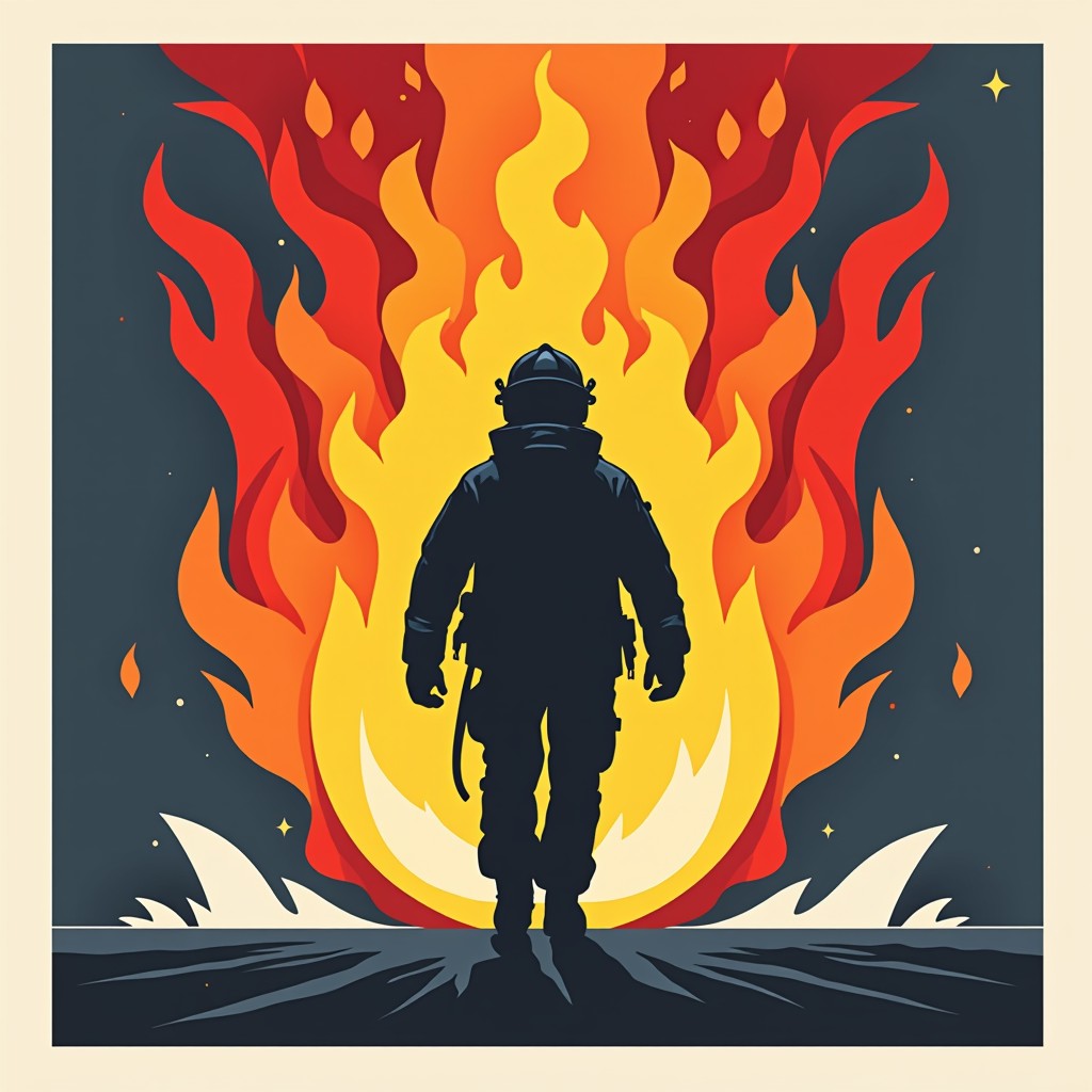 Free Hero Amid Fire Image - Firefighter, Hero, Silhouette | Download at ...