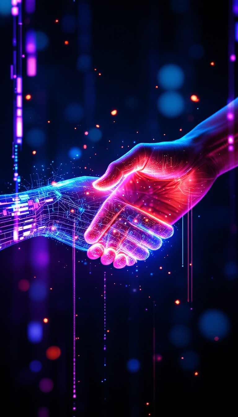 Free Digital Hands Connect Image - Cyberpunk, Digital, Handshake ...