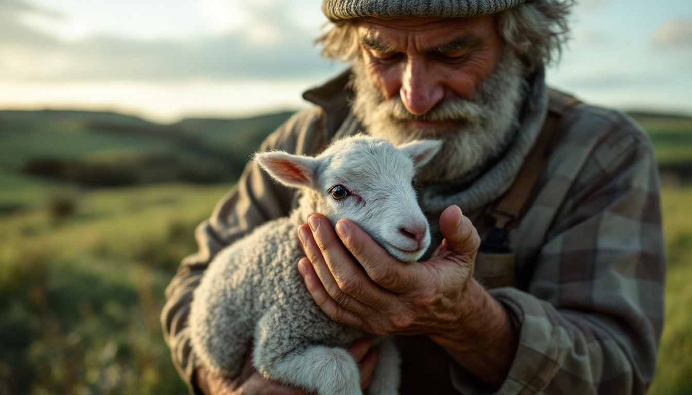 Free Shepherd's Gentle Care Image - Shepherd, Lamb, Rural | Download at ...
