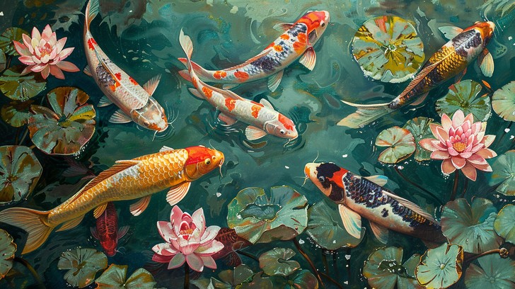 Free Koi Pond Beauty Image - Koi, Pond, Lily | Download at StockCake