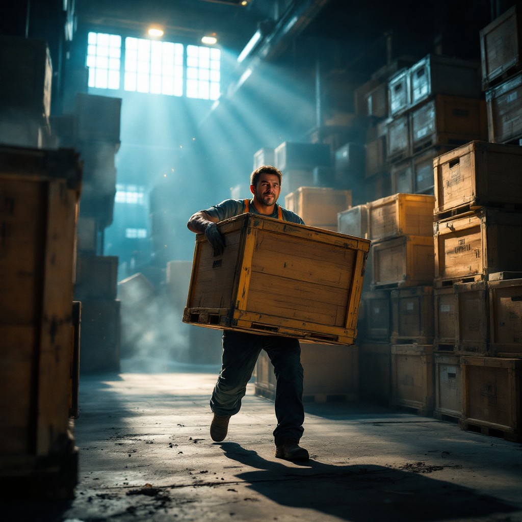 Labor Scenes Free Industrial Labor Scene Image - Warehouse, Industrial, Worker ...