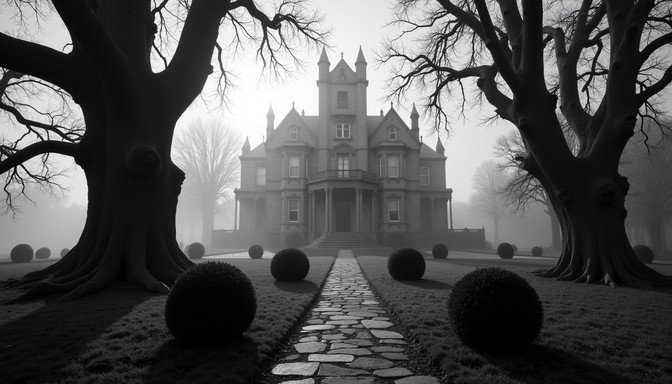Free Misty Gothic Manor Image - Mansion, Mist, Forest | Download at ...