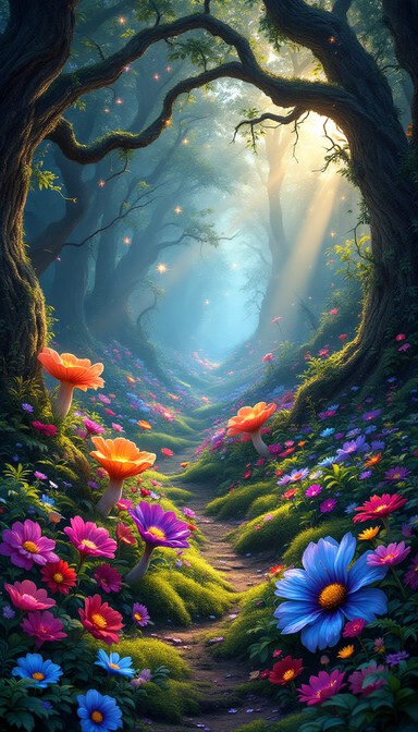 Free Enchanted Forest Blooms Image - Enchanted, Forest, Flowers ...