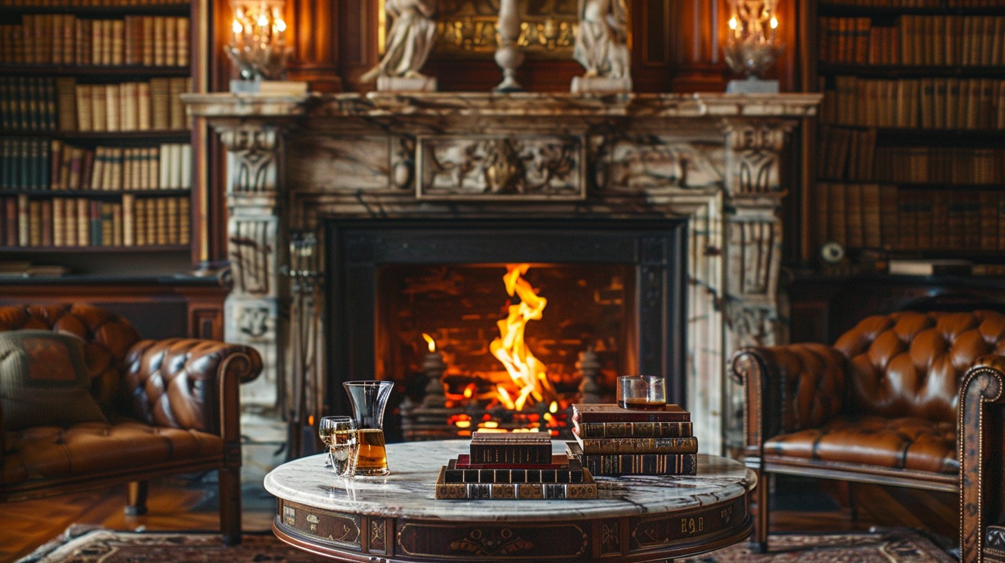 Free Cozy Library Fireplace Image - Library, Fireplace, Cozy | Download ...