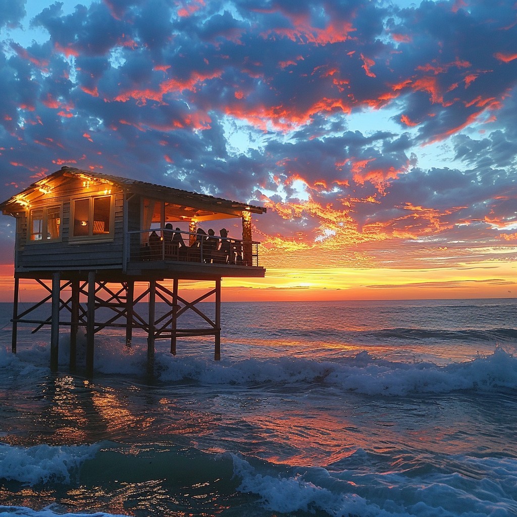 Free Sunset Beach House Image - Sunset, Beach, House | Download at ...