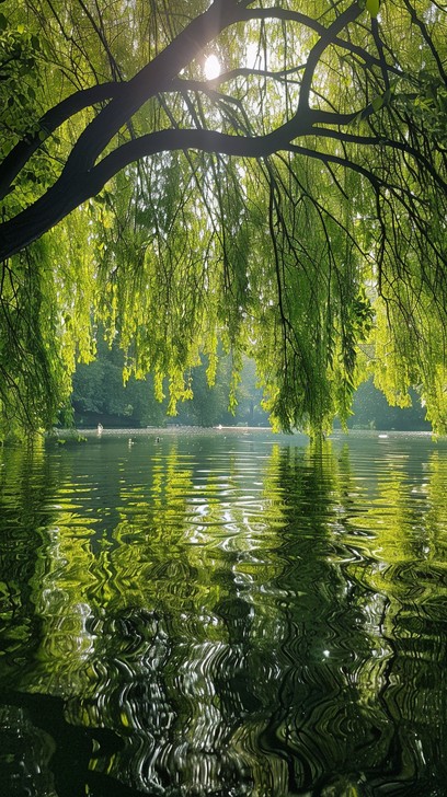 Free Tranquil Lake Scene Image - Willow, Lake, Tranquil | Download at ...