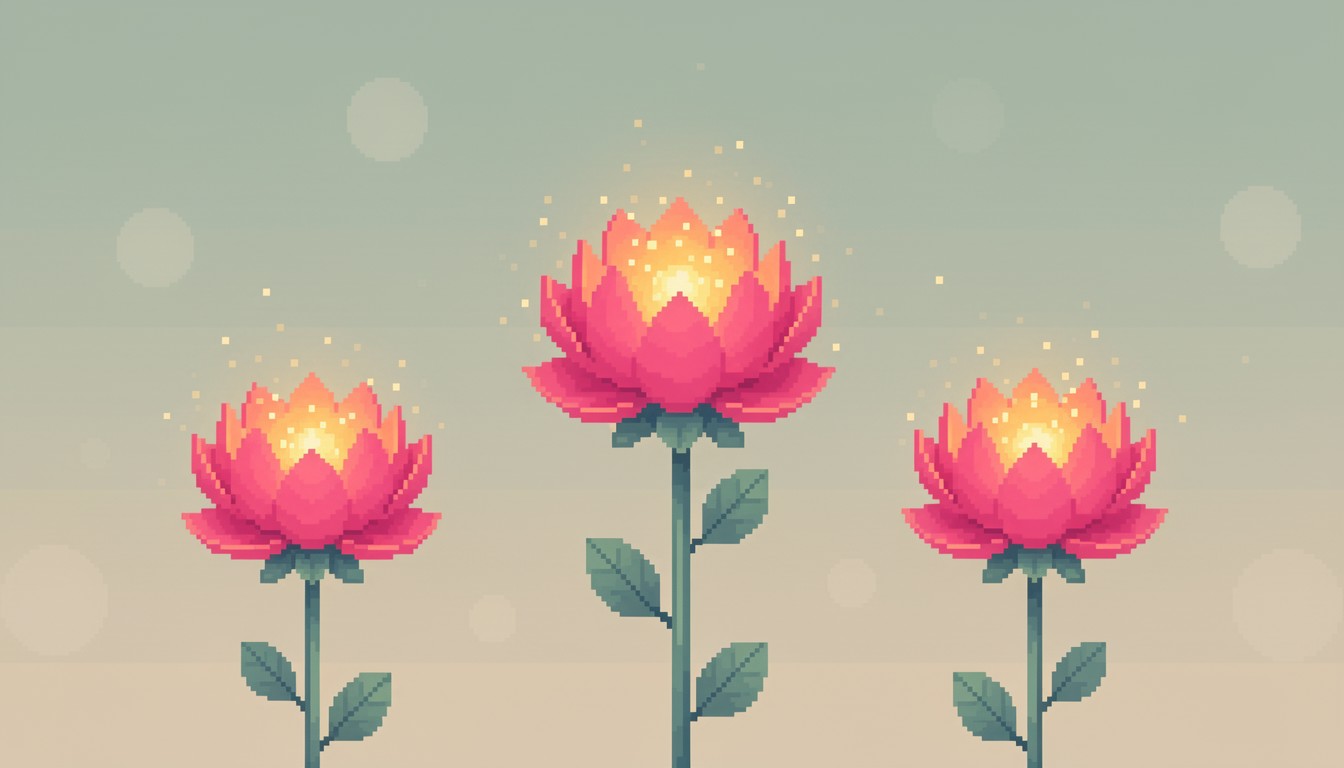 Free Pixel Flower Glow Image - Pixel, Flowers, Illustration | Download ...