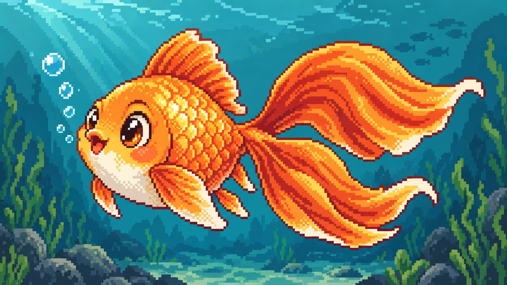 Download Pixel Art Goldfish Image - Goldfish, Pixelart, Retro | StockCake