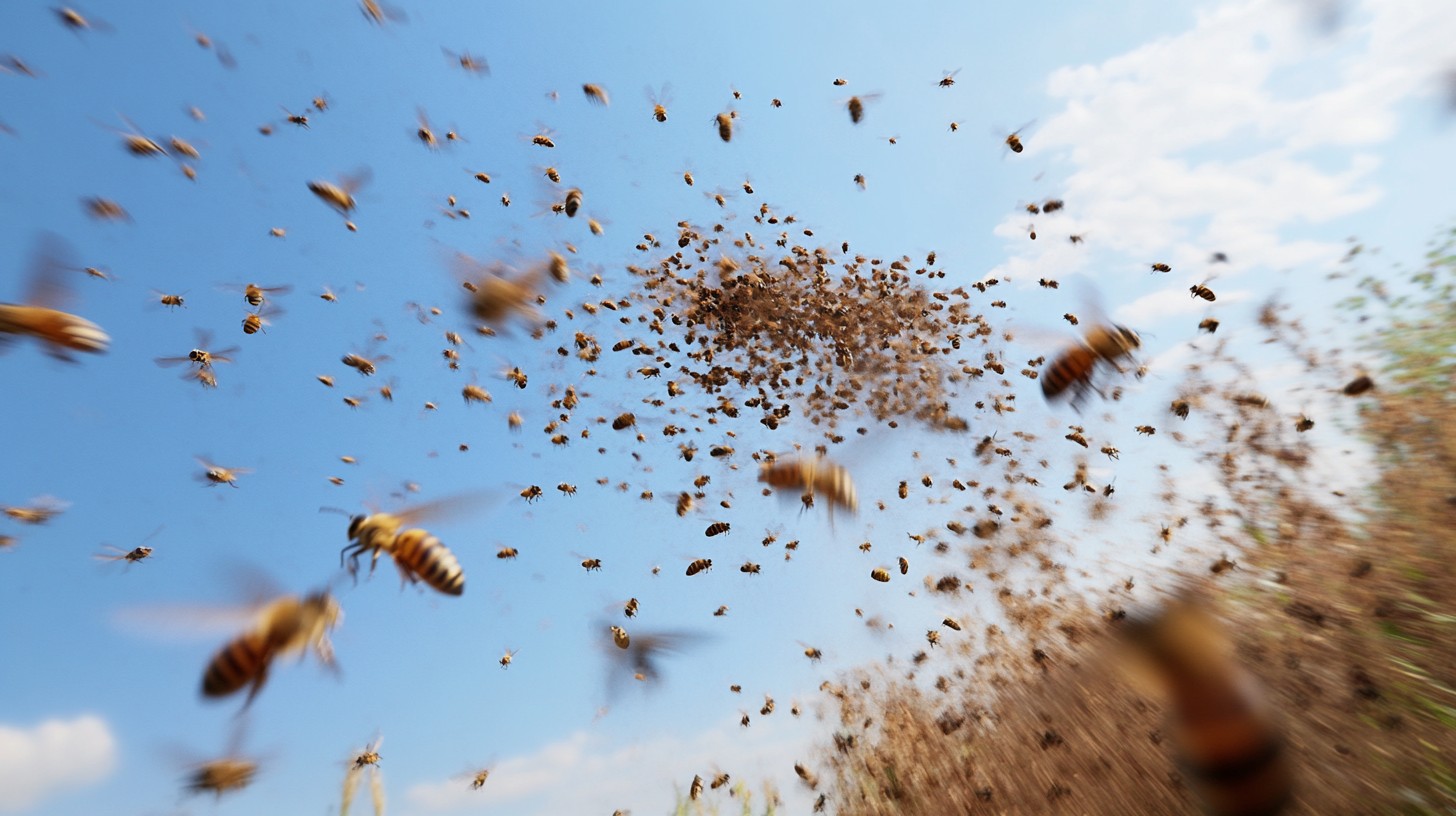 Free Bees swarm wildly Image - Bees, Swarm, Sky | Download at StockCake