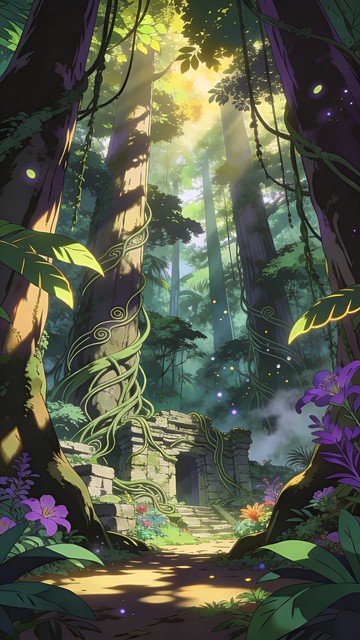 Jungle Rocks Anime Free Mystical Jungle Ruins Image - Jungle, Ruins, Anime | Download at ...