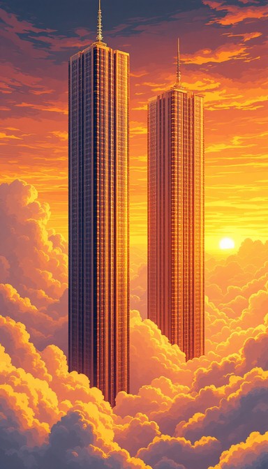 Free Towers Beyond Clouds Image - Skyscrapers, Sunset, Clouds ...