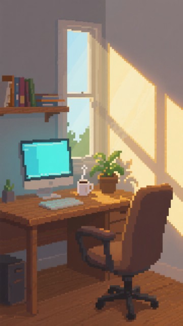 Free Cozy Pixel Workspace Image - Workspace, Pixel, Desk | Download at ...