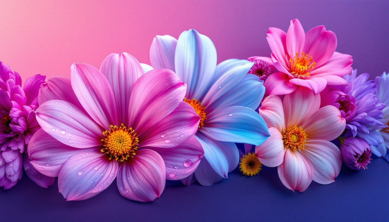 Gradient Flowercolor Free Vibrant Gradient Flowers Image - Flowers, Purple, Pink | Download ...